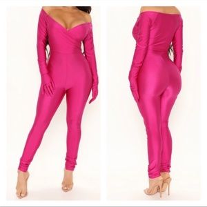 ISO Fashion Nova Noel Jumpsuit in Magenta size L or XL
